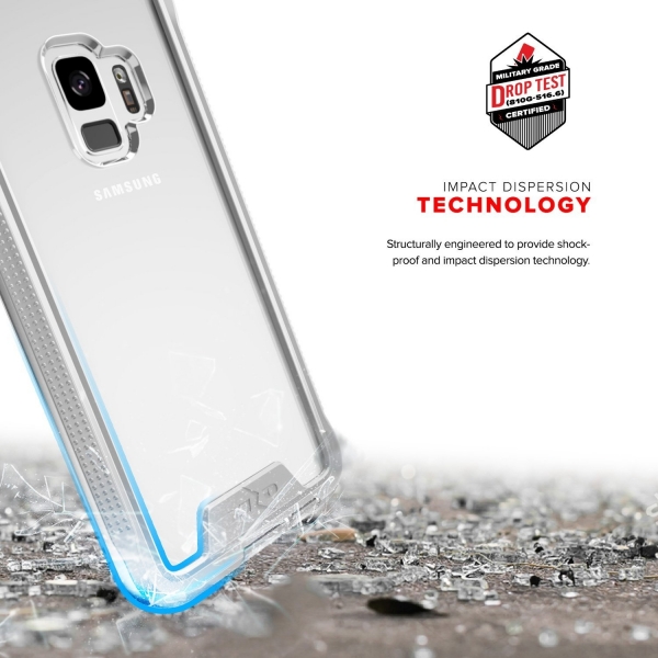 Zizo Samsung Galaxy S9 ION Klf (MIL-STD-810G)-Silver Clear