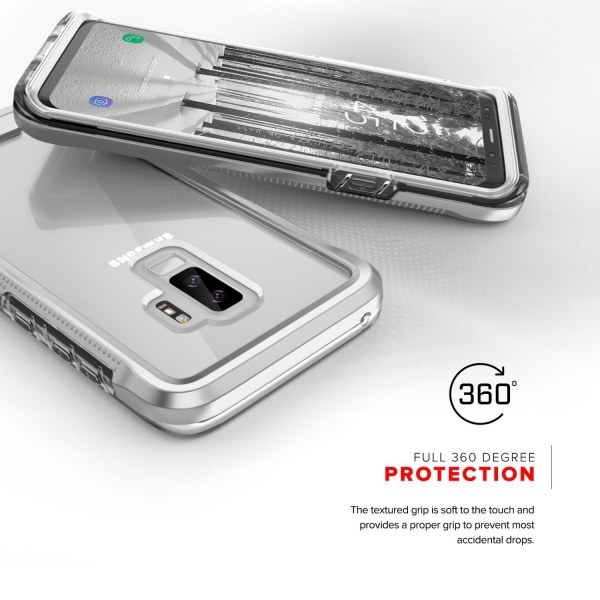 Zizo Samsung Galaxy S9 Plus ION Klf (MIL-STD-810G)-Silver Clear  