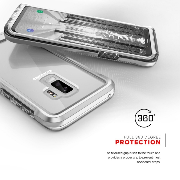 Zizo Samsung Galaxy S9 Plus ION K�l�f (MIL-STD-810G)-Silver Clear  