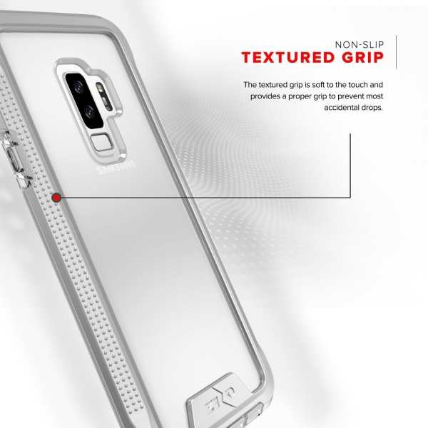Zizo Samsung Galaxy S9 Plus ION K�l�f (MIL-STD-810G)-Silver Clear  