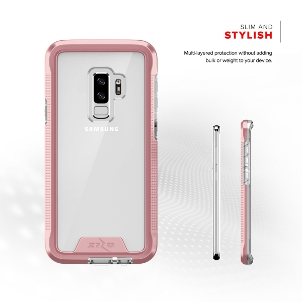 Zizo Samsung Galaxy S9 Plus ION K�l�f (MIL-STD-810G)- Rose Gold Clear