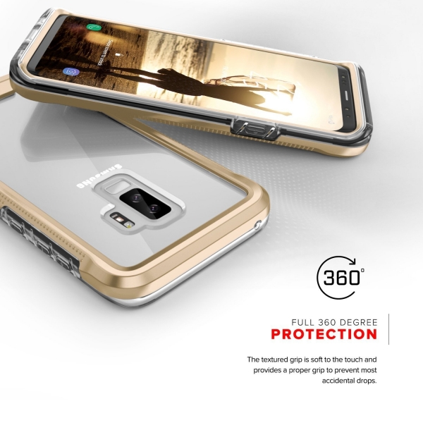 Zizo Samsung Galaxy S9 Plus ION Klf (MIL-STD-810G)- Gold Clear