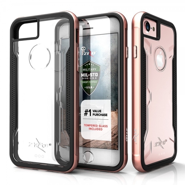 Zizo iPhone 7 Shock Serisi Klf (MIL-STD-810G)-Rose Gold