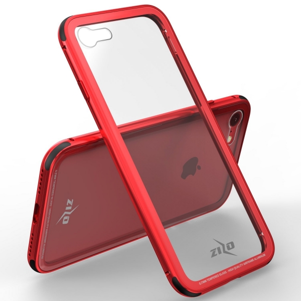 Zizo iPhone 8 ATOM Seri Klf (MIL-STD-810G)-Red