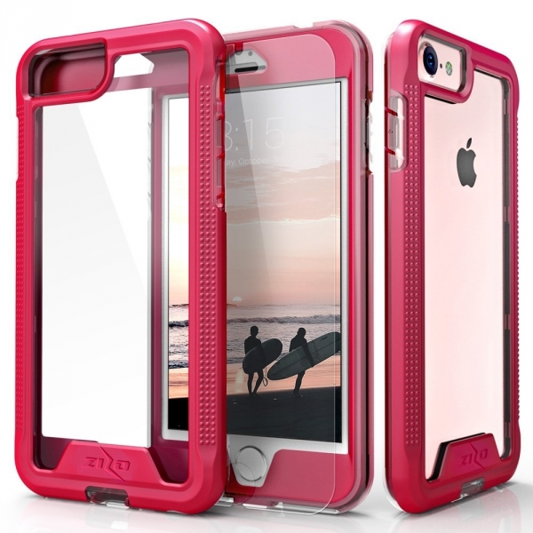 Zizo iPhone 8 ION Seri Klf (MIL-STD-810G)-Pink-Clear