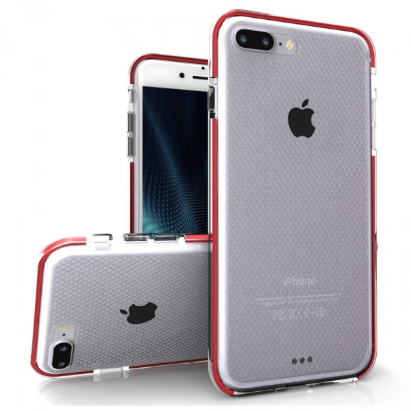 Zizo iPhone 8 Plus Pulse Seri Klf-Clear-Red