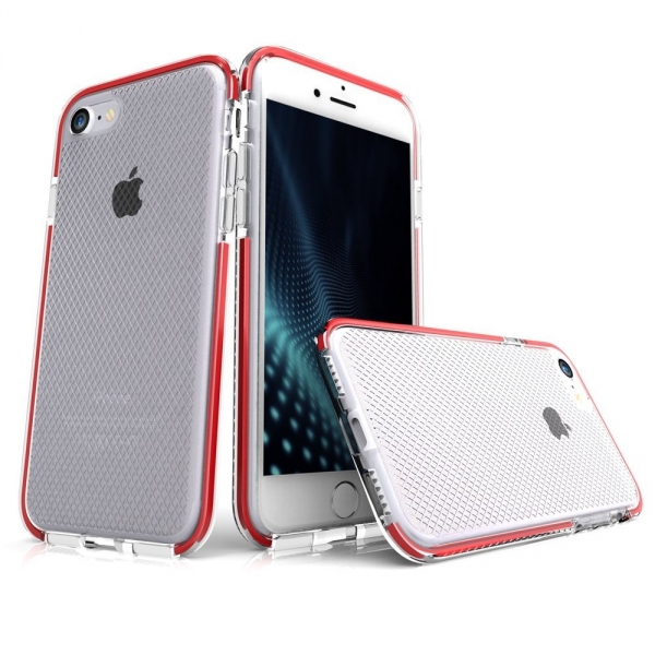 Zizo iPhone 8 Pulse Seri Klf-Clear-Red