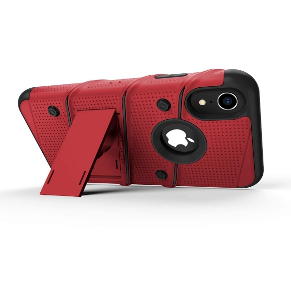 Zizo iPhone XR Bolt Serisi Kickstand Klf (MIL-STD-810G)-Red