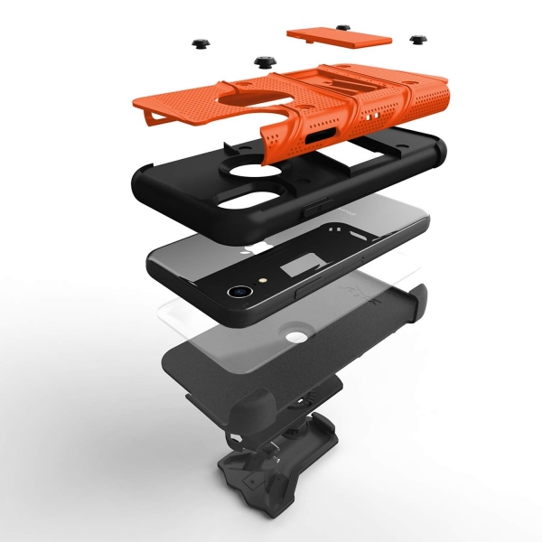 Zizo iPhone XR Bolt Serisi Kickstand Klf (MIL-STD-810G)-Orange