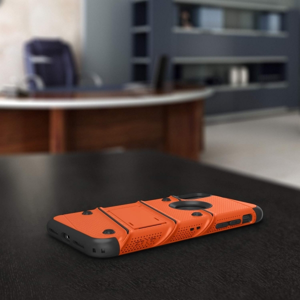 Zizo iPhone XR Bolt Serisi Kickstand Klf (MIL-STD-810G)-Orange