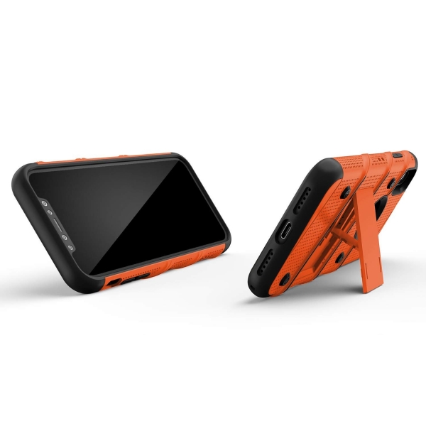 Zizo iPhone XR Bolt Serisi Kickstand Klf (MIL-STD-810G)-Orange