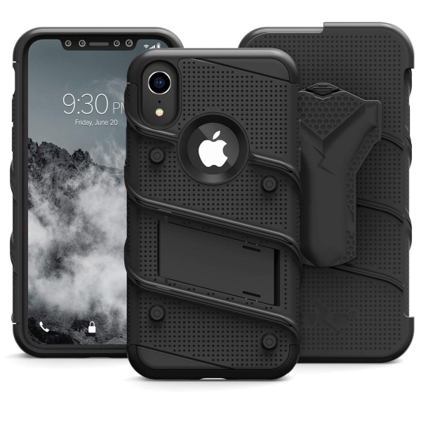 Zizo iPhone XR Bolt Serisi Kickstand Klf (MIL-STD-810G)-Black