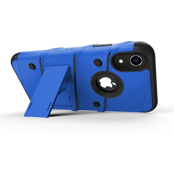 Zizo iPhone XR Bolt Serisi Kickstand Klf (MIL-STD-810G)-Blue