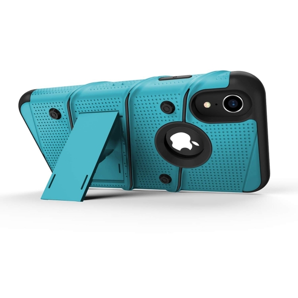 Zizo iPhone XR Bolt Serisi Kickstand Klf (MIL-STD-810G)-Coral Blue