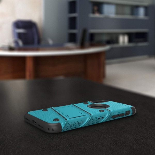 Zizo iPhone XR Bolt Serisi Kickstand Klf (MIL-STD-810G)-Coral Blue