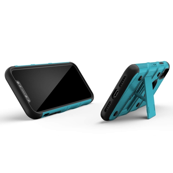 Zizo iPhone XR Bolt Serisi Kickstand Klf (MIL-STD-810G)-Coral Blue