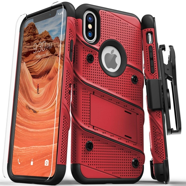 Zizo iPhone XS Max Bolt Serisi Klf (MIL-STD-810G)-Red