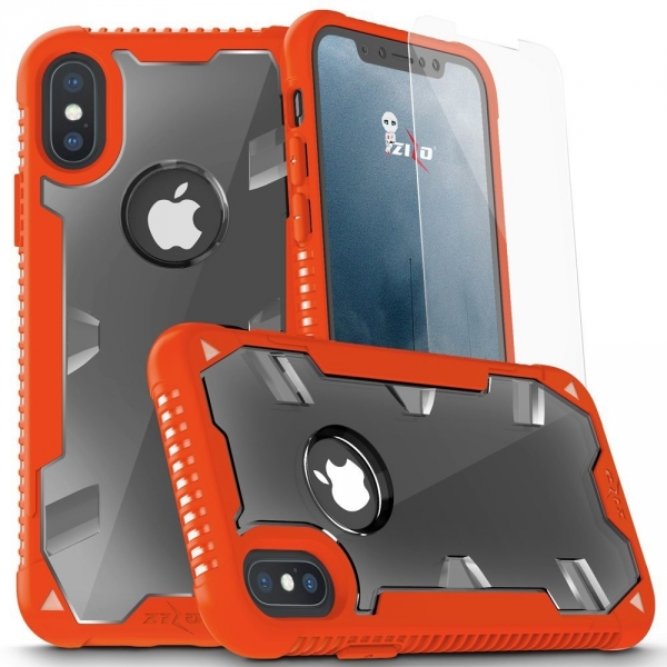 Zizo iPhone XS Proton 2.0 Klf (MIL-STD-810G)-Orange-Clear
