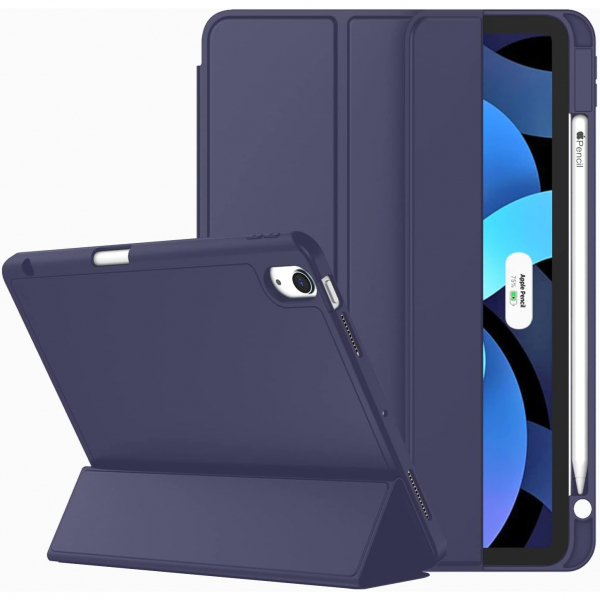 ZryXal Kalem Blmeli iPad Air M2 Klf (11 in)-Dark Blue