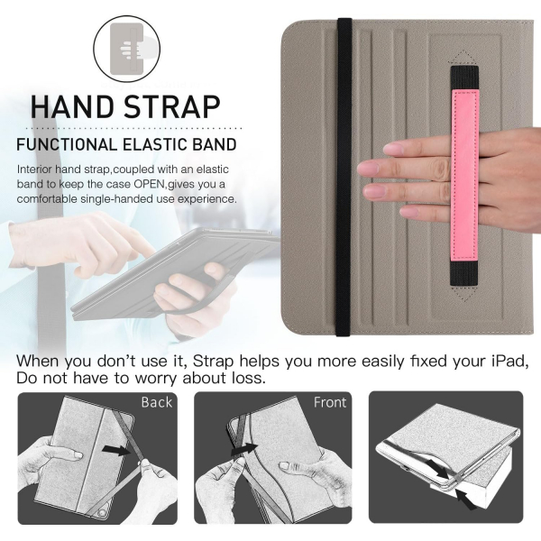 Ztotop Apple iPad A16 Deri Klf (11 in)-Pink