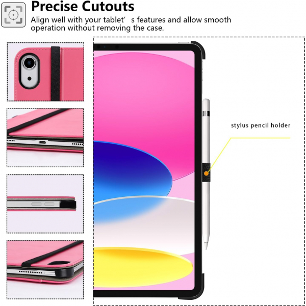 Ztotop Apple iPad A16 Deri Klf (11 in)-Pink