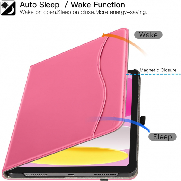 Ztotop Apple iPad A16 Deri Klf (11 in)-Pink