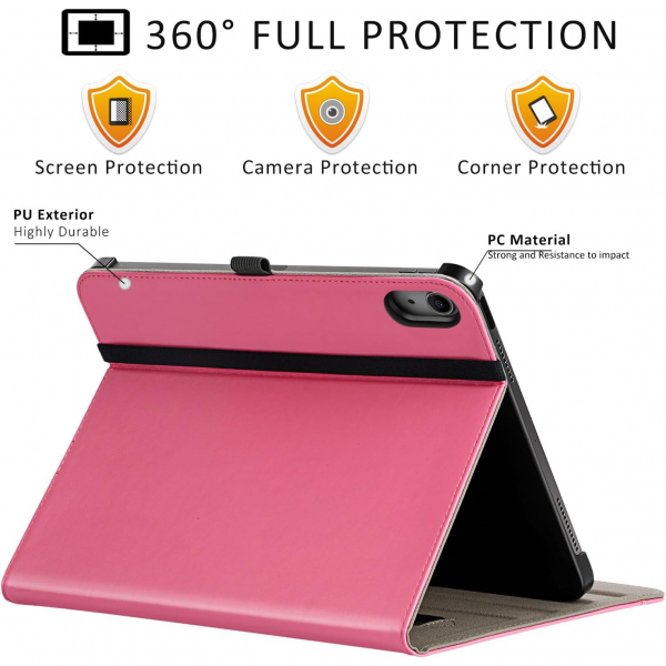 Ztotop Apple iPad A16 Deri Klf (11 in)-Pink
