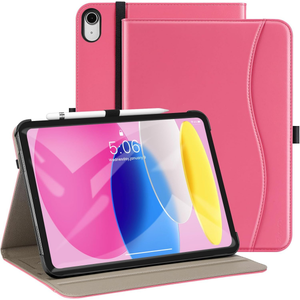 Ztotop Apple iPad A16 Deri Klf (11 in)-Pink