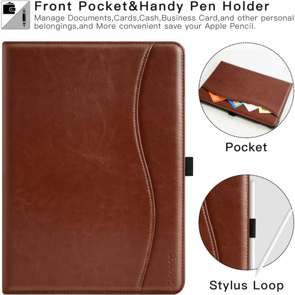 Ztotop Apple iPad A16 Deri Klf (11 in)-Brown