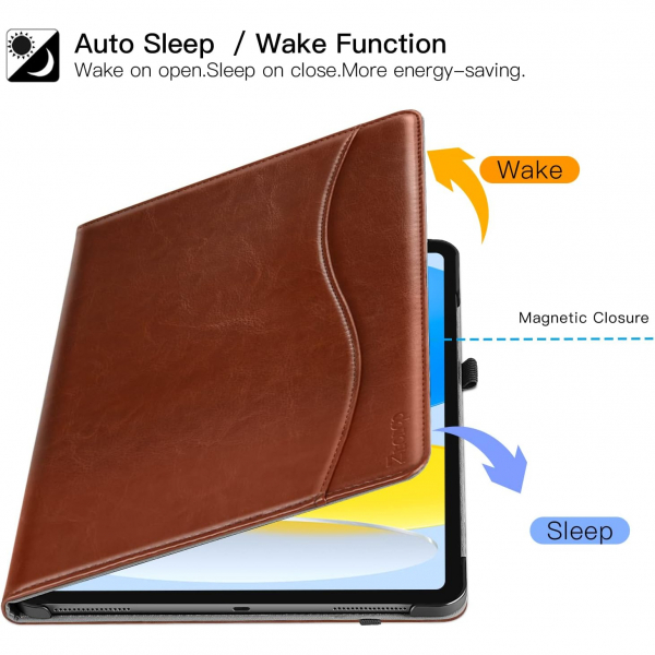 Ztotop Apple iPad A16 Deri Klf (11 in)-Brown