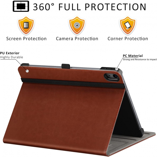Ztotop Apple iPad A16 Deri Klf (11 in)-Brown