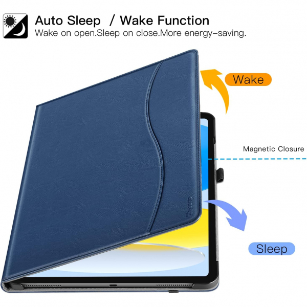 Ztotop Apple iPad A16 Deri Klf (11 in)-Blue
