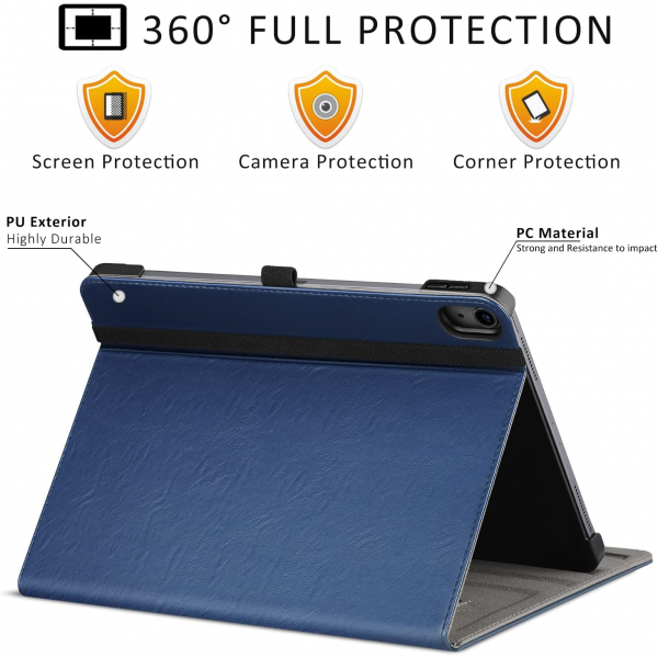 Ztotop Apple iPad A16 Deri Klf (11 in)-Blue