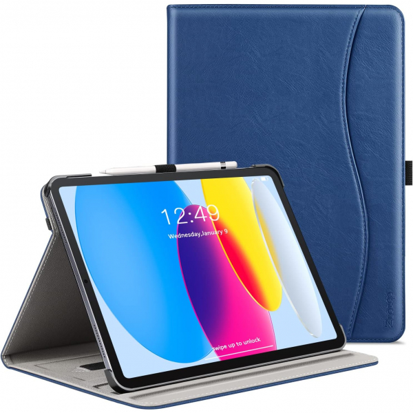 Ztotop Apple iPad A16 Deri Klf (11 in)-Blue