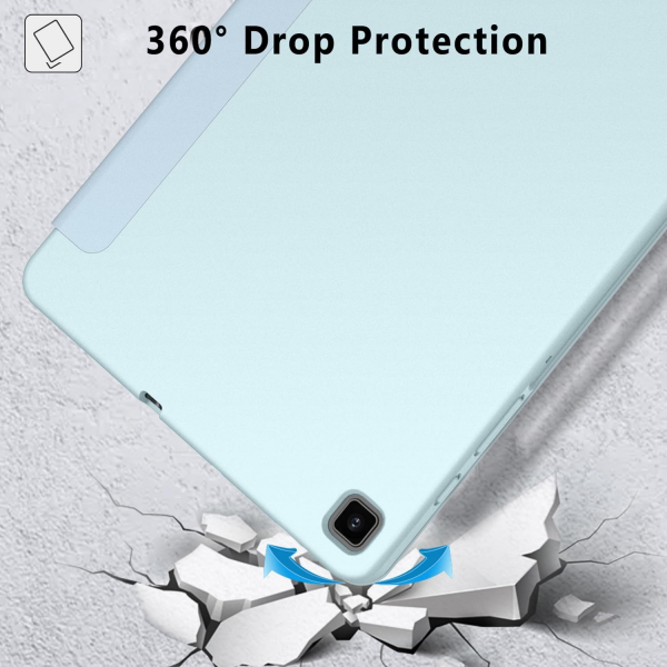 Ztotop Galaxy Tab S6 Lite Kalem Blmeli Klf (10.4 in)-Sky Blue