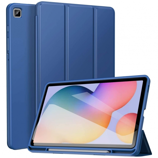 Ztotop Galaxy Tab S6 Lite Kalem Blmeli Klf (10.4 in)-Blue