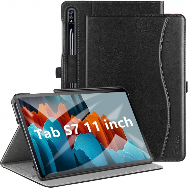 Ztotop Galaxy Tab S7 Deri Stand Klf (11 in)-Black