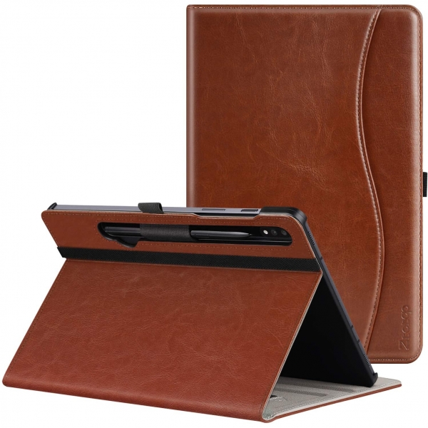 Ztotop Galaxy Tab S7 Deri Stand Klf (11 in)-Brown