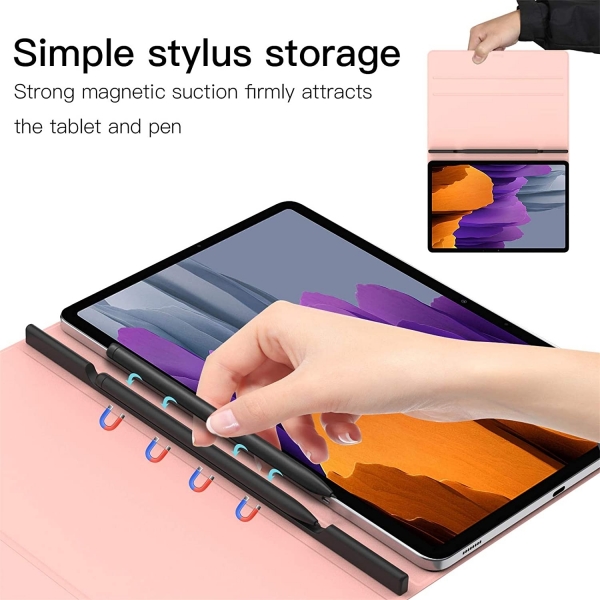Ztotop Galaxy Tab S7 Plus Manyetik Akll Klf (12.4 in)-Rose Gold