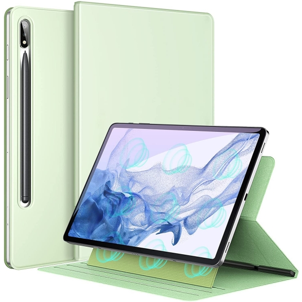 Ztotop Galaxy Tab S7 Plus Manyetik Akll Klf (12.4 in)-Green