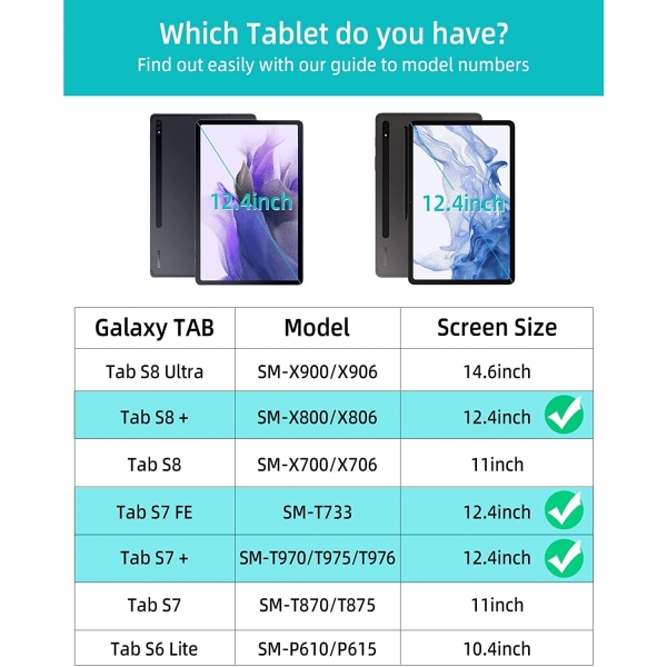 Ztotop Galaxy Tab S7 Plus Manyetik Akll Klf (12.4 in)-Purple