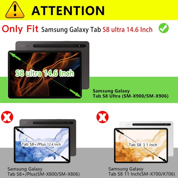 Ztotop Galaxy Tab S8 Ultra Deri Stand Kılıf (14.6 inç)-DenimBlack