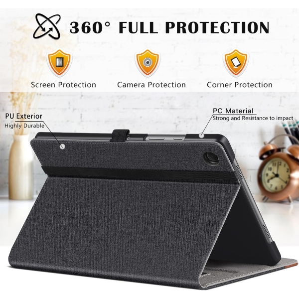 Ztotop Galaxy Tab A9 Deri Klf-DenimBlack