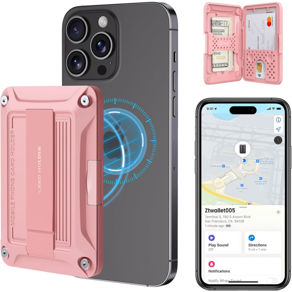Ztotop Manyetik Kart Tutucu (Find My)-Pink