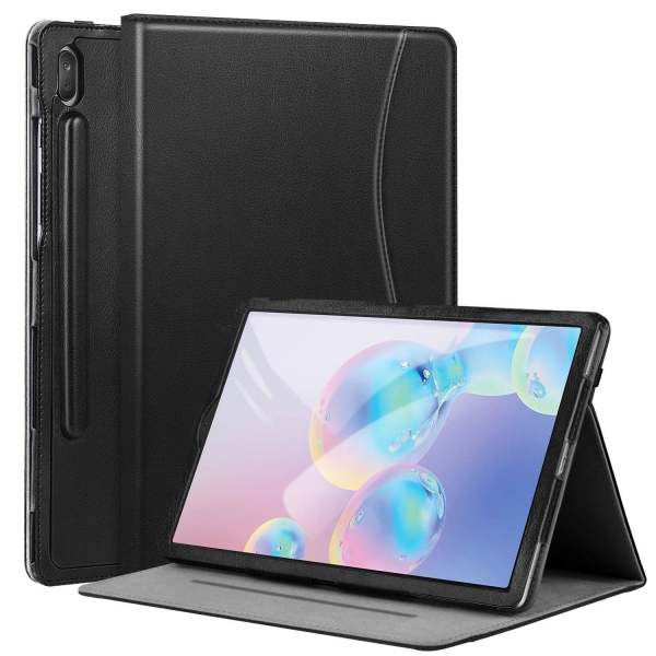 Ztotop Samsung Galaxy Tab S6 Deri Standl Klf (10.5 in)-Black