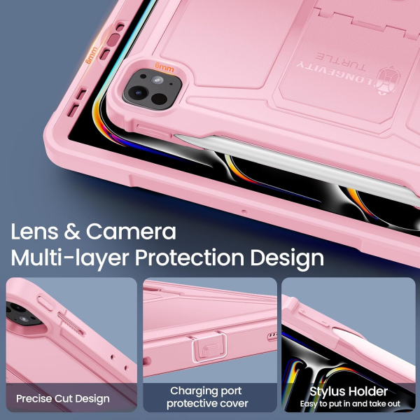 Ztotop Tam Korumal iPad Pro M4 Klf (13 in)-Pink