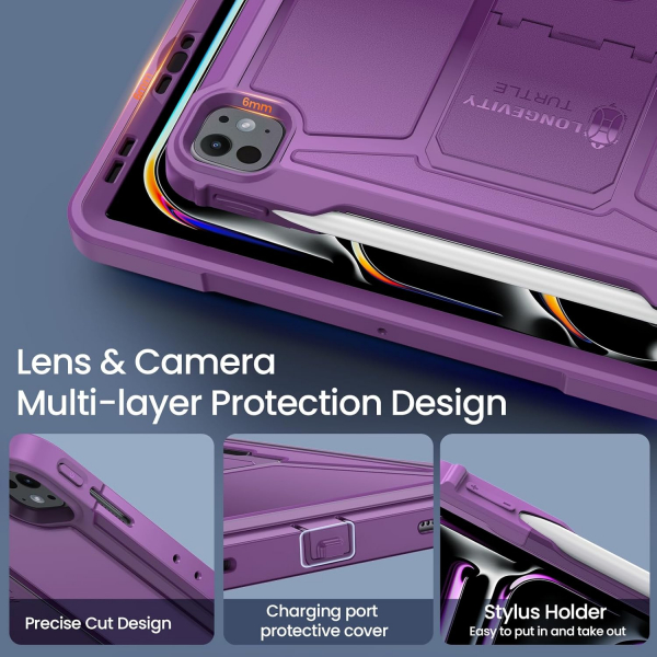 Ztotop Tam Korumal iPad Pro M4 Klf (13 in)-Purple