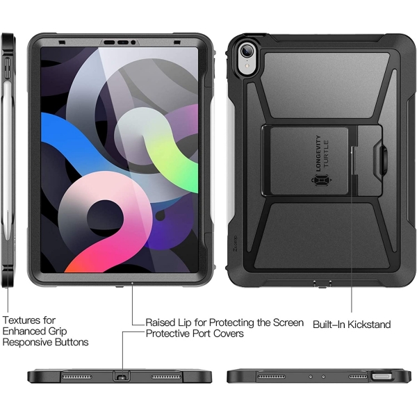 Ztotop iPad Air 6.Nesil Korumal Klf (11 in)-Black