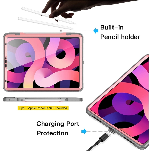 Ztotop iPad Air 6.Nesil Korumal Klf (11 in)-Pink