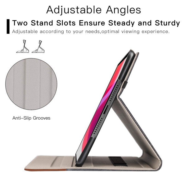 Ztotop iPad Deri Stand Klf (10.2 in)(7.Nesil)(2019)-Denim Black